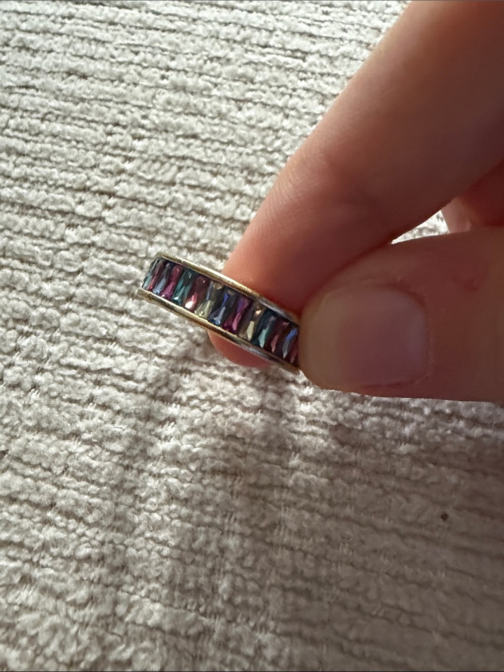 BaubleBar Multicolor Crystal Eternity Band Ring